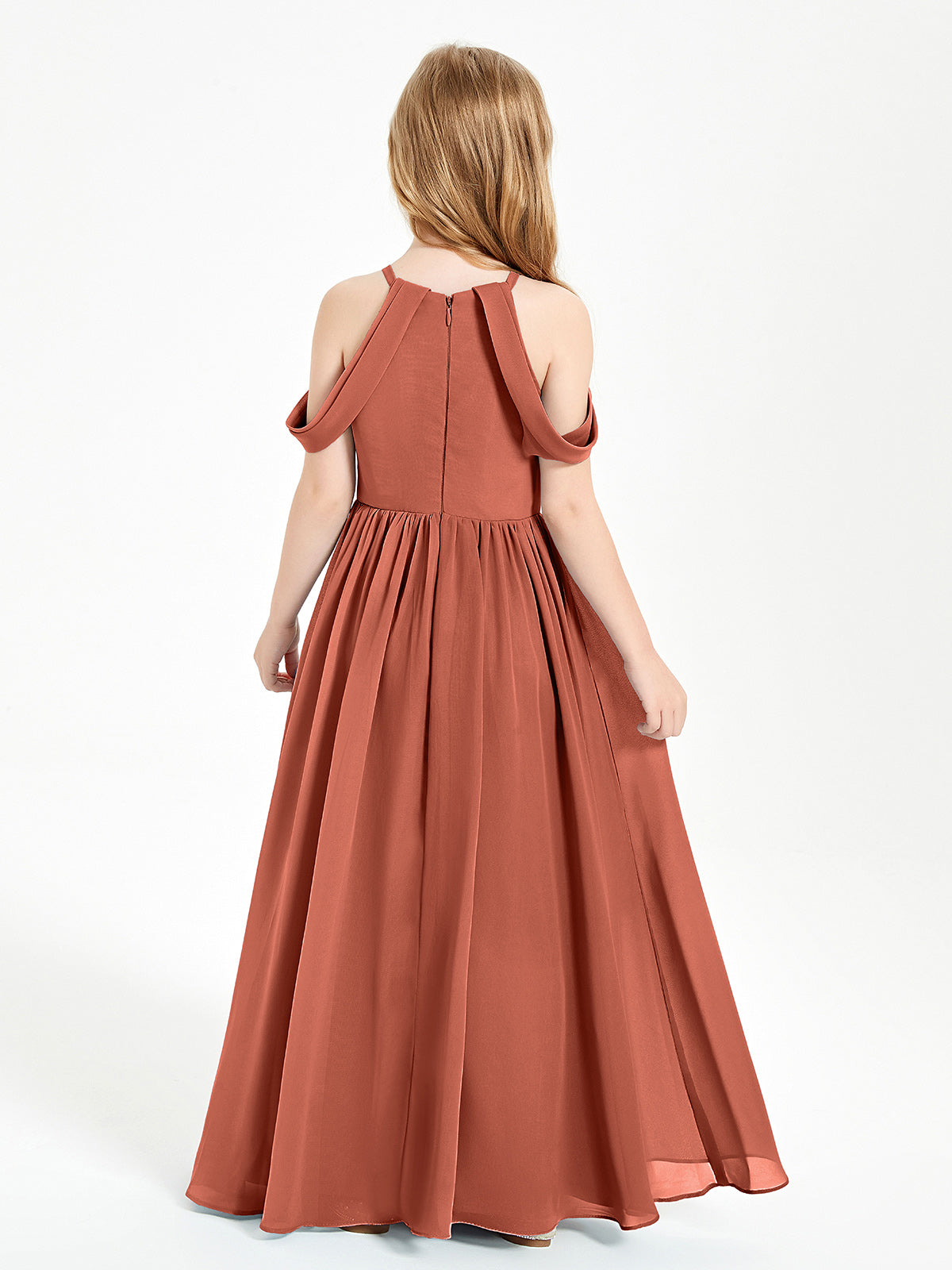 Dreamy Off the Shoulder Bridesmaid Gown for Junior Rust